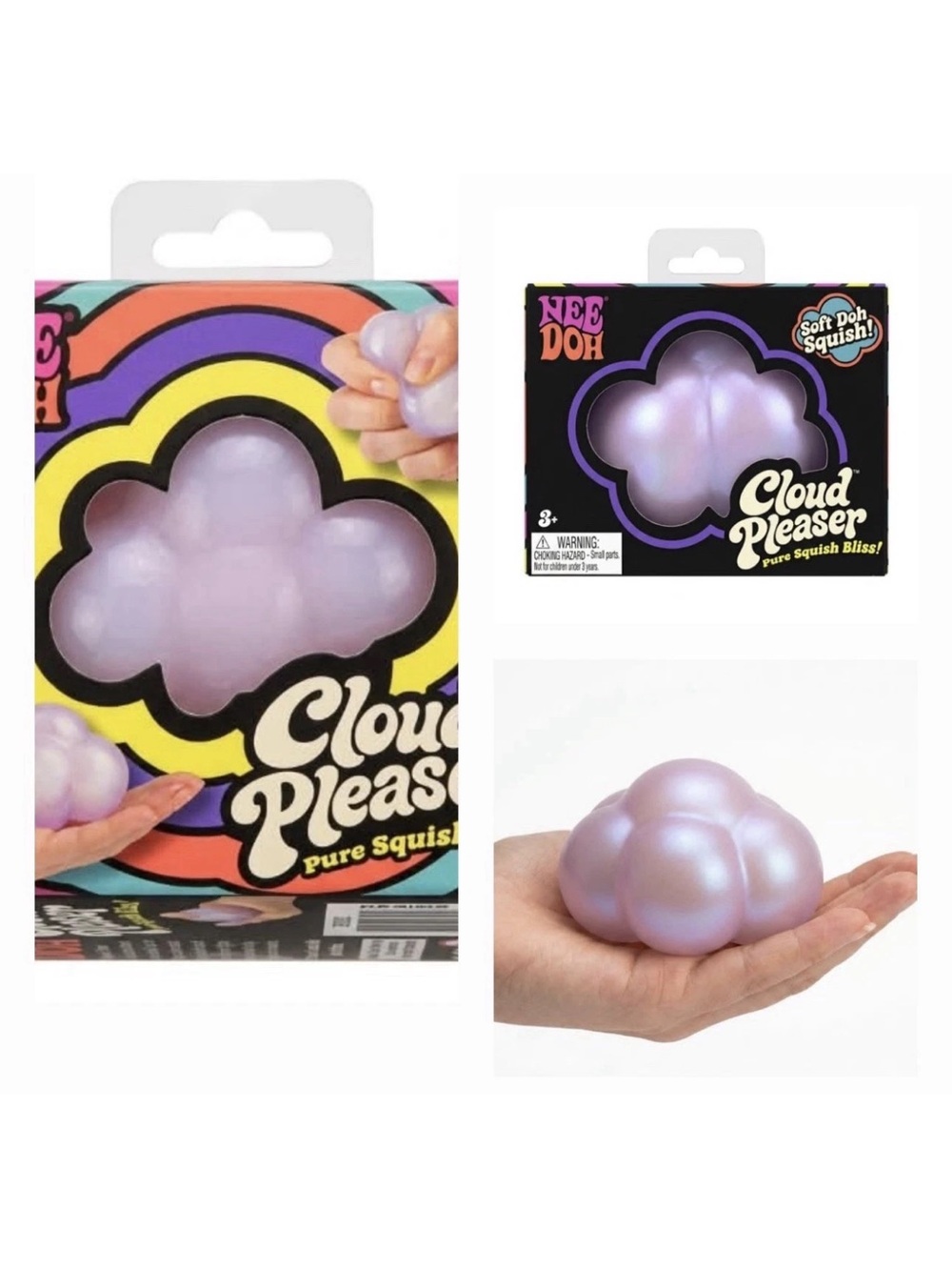 AUTHENTIC NeeDoh Cloud Pleaser Soft Squish Toy - Pink